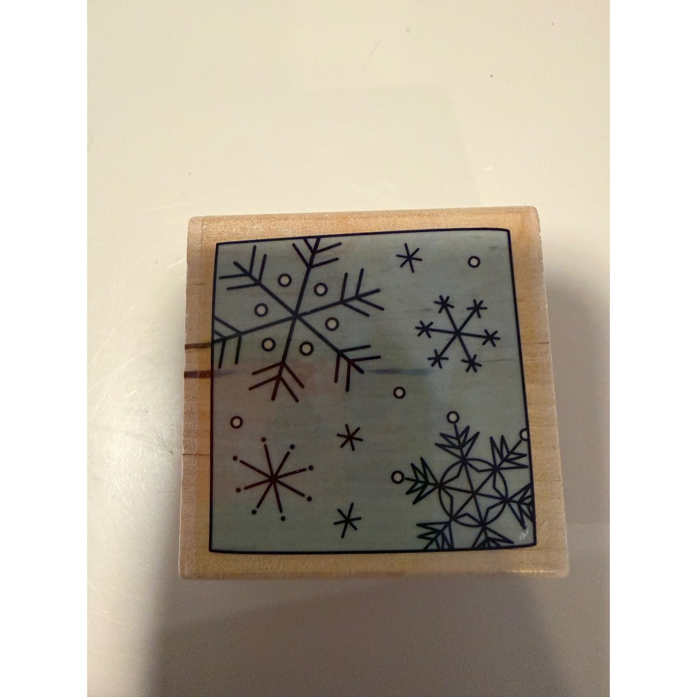 Hampton Art Studio G Snowflake Wood Mounted Rubber Stamp Katie & Co Winter Craft